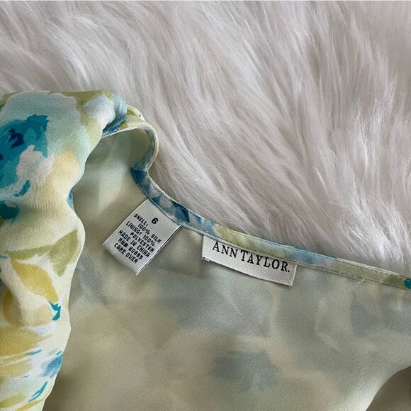 Vintage Ann Taylor Silk Light Green Floral Low Cut Tie Back Maxi Dress 6 - Picture 5 of 5